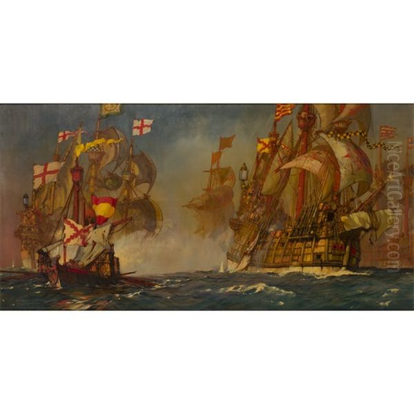 The Spanish Fleet Driven Towards The Flanders Coast After - view 1