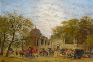 Indian Scene At Dusk by Frederick William John Shore