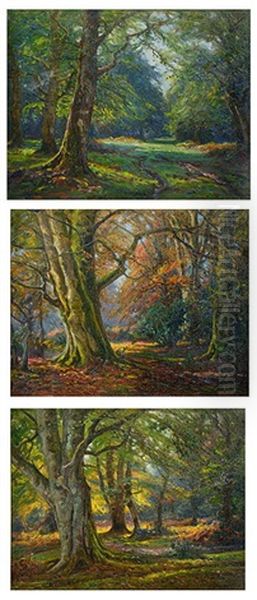 Woodland Scenes In Spring, Summer And Autumn (3 Works) - view 1