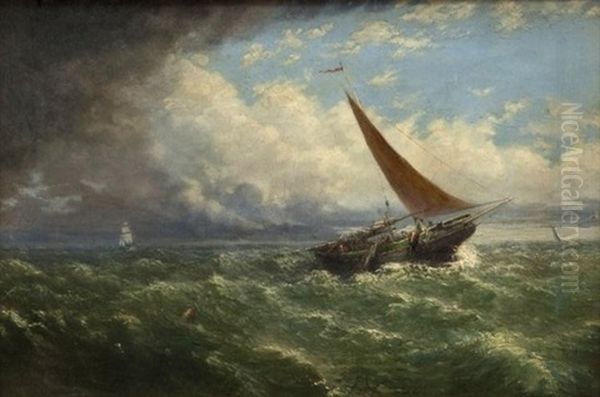 Fishing Boat At Sea (+ Harbor Scene; 2 Works) - view 1