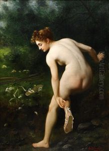 Naked Beauty By The Forest by Victor Karlovich Shtemberg