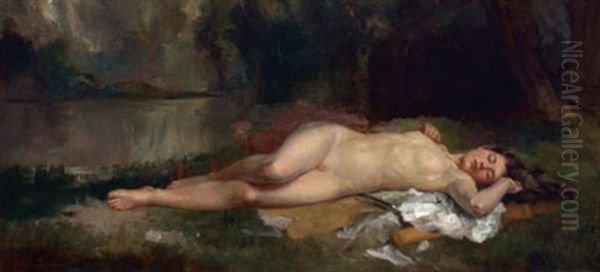 Reclining Nude In Wooded Setting - view 1