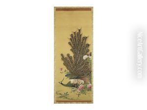 Rose And Peacock by Okamoto Shuki