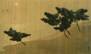 Moon By The Seaside by Hishida Shunso