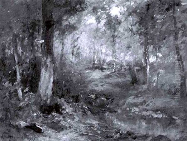 Keene Valley (+ Woodland Interior, Keene Valley, Oil On Panel; 2 Works) - view 1