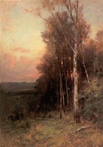 Sunset Through The Trees by Roswell Morse Shurtleff