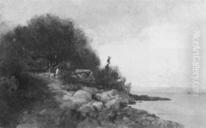 Landscape By Lake by Roswell Morse Shurtleff