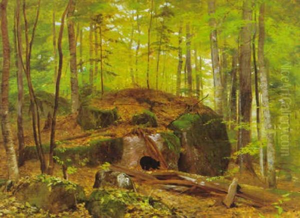 Adirondack Landscape With Black Bear - view 1