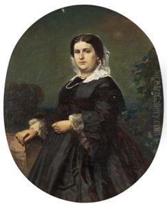 Portrait Of A Lady In A Black Dress Portrait Of A Lady In A Black Dress