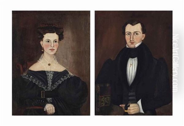 A Pair Of Portraits Of A Woman And A Man - view 1