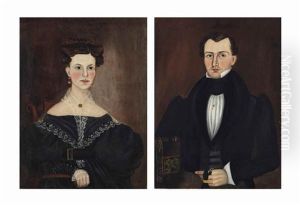 A Pair Of Portraits Of A Woman And A Man by Ruth Whittier Shute