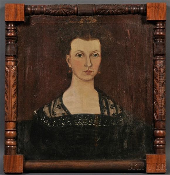 Portrait Of An Elegantly Attired Woman With Tortoiseshell Comb, Black Dress - view 1