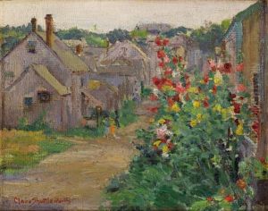 Hollyhocks by Claire Shuttleworth