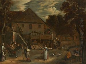 Conversation Devant Le Moulin A Eau by Jan Siberechts