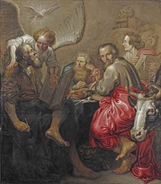 The Four Evangelists Writing The Gospels - view 1
