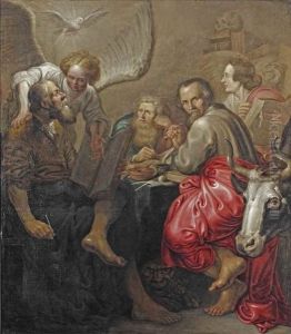 The Four Evangelists Writing The Gospels