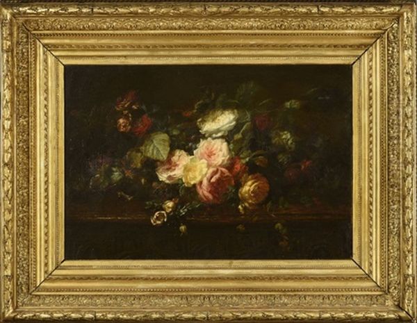 Bouquet De Roses Sur Un Entablement - view 1