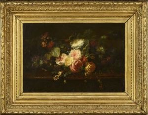 Bouquet De Roses Sur Un Entablement by Claude Sibuet
