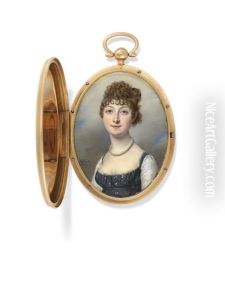 A Lady In Black Dress by Louis Marie Sicard