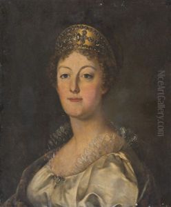 Portrait De Marie Antoinette D'autriche by Louis Marie Sicard