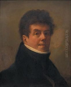 Portrait D'homme En Buste De Trois - Quart, En Redingote Et Col Blanc by Louis Marie Sicard