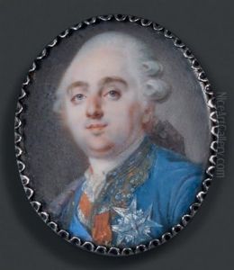 Portrait Du Roi Louis Xvi En Habit De Cour Bleu Brode D'or, En Buste Vers La Gauche Presque De Face, Portant La Plaque Du Saint-esprit Et L'ordre De Saint Louis by Louis Marie Sicard