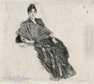 Portrait De Ma Mere by Felix Bracquemond