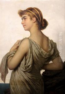 Portrait Of A Young Lady In Grecian Classical Dress by Nathaniel Sichel