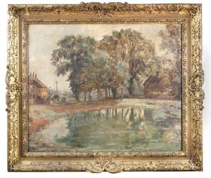 Landscape And Village Pond, Great Dunmow by Bernhard Sickert