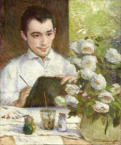 Pierre Peignant Des Fleurs by Marie Bracquemond