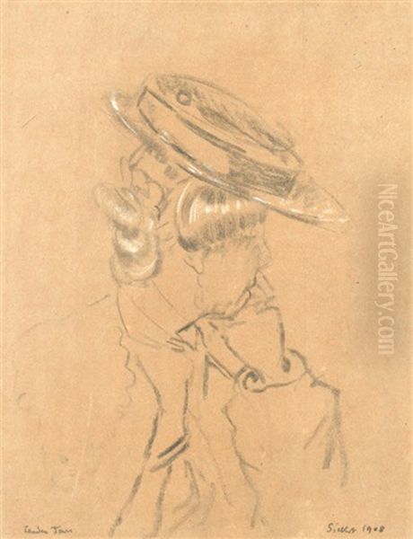 Study Of A Girl In A Straw Boater - view 1