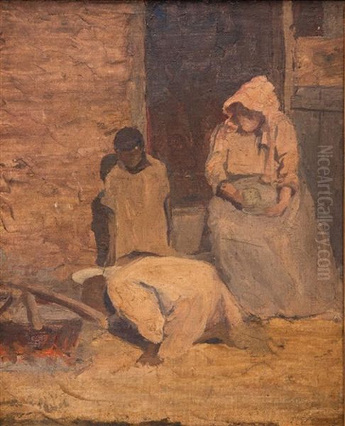 Three Figures By The Fire - view 1