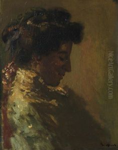Woman In Profile With Downcast Eyes by Walter Richard Sickert