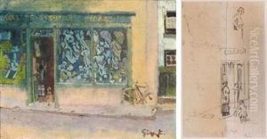 The Village Stores, Chagford (+ The Shop, Chagford, Pencil Study; 2 Works) The Village Stores, Chagford (+ The Shop, Chagford, Pencil Study; 2 Works)