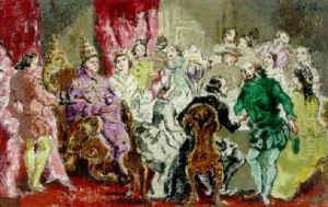 Figures In Fancy Dress At A Banquet Figures In Fancy Dress At A Banquet