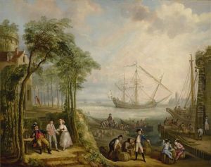 A Port Scene, Said To Depict The Prince De Ligne Receiving Barrels Of Gin