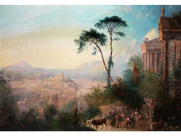 Phantastische Ansicht Mit Trojanischem Pferd - view 1