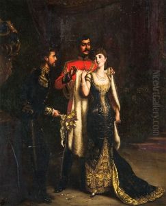 Portrait Of A Lady And Two Gentlemen by Herbert Sidney