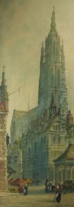 French Street Scenes By Cathedrals by Paul Braddon