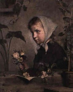 Flicka Med Blomsterbukett by Amanda Sidwall