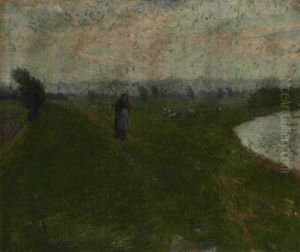 Deichmotiv Bei Finkenwarder by Arthur Siebelist