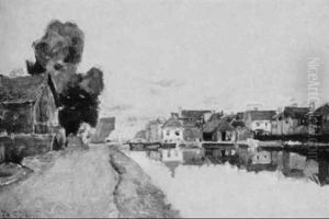 Houses Along The River by Edward Selmar Siebert