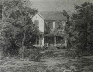 Bucks County Landscape With White House