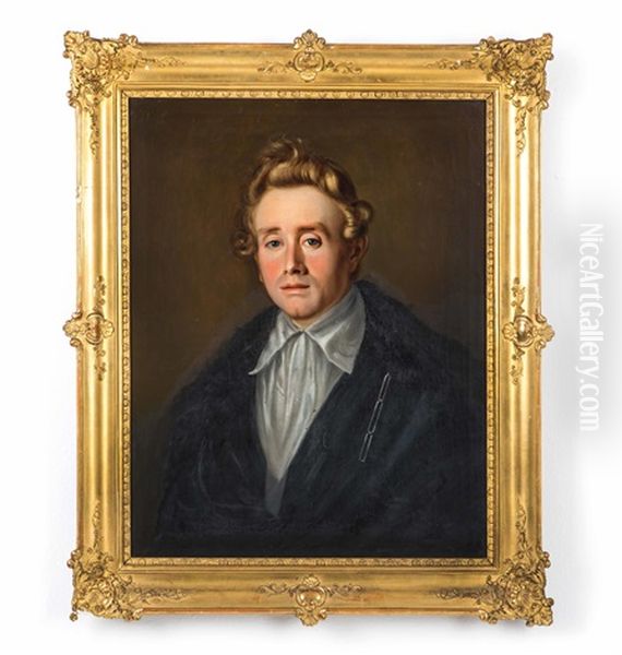 2 Portrats: A) Dame Mit Biedermeierschmuck B) Herr Mit Blonden Locken (johann Steiner, 1808 Gest.) - view 1