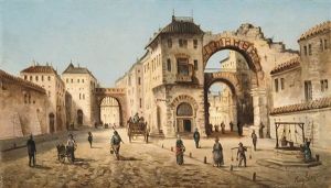 View Of An Italian City by August Siegen