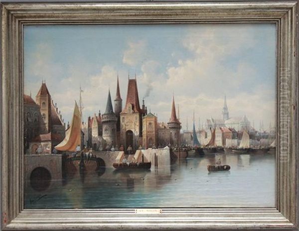 Blick Auf Belebete Hafenstadt - view 1