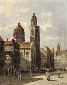 A Capriccio View Of Florence by August Siegen