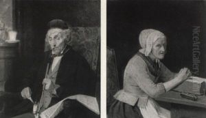 Portraits Of An Elderly Man And An Elderly Lady by August Friedrich Siegert