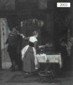 Interior Scene by August Friedrich Siegert