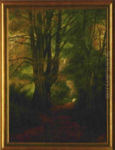 Waldweg Im Vareler Park by Georg Siehl-Freystett